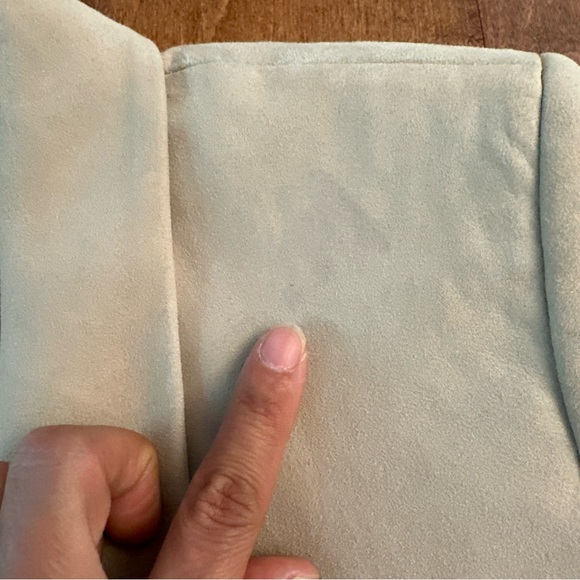 Alice + Olivia Cream Open Front Goat Leather Harvey Suede Crop Jacket XS - Picture 8 of 9